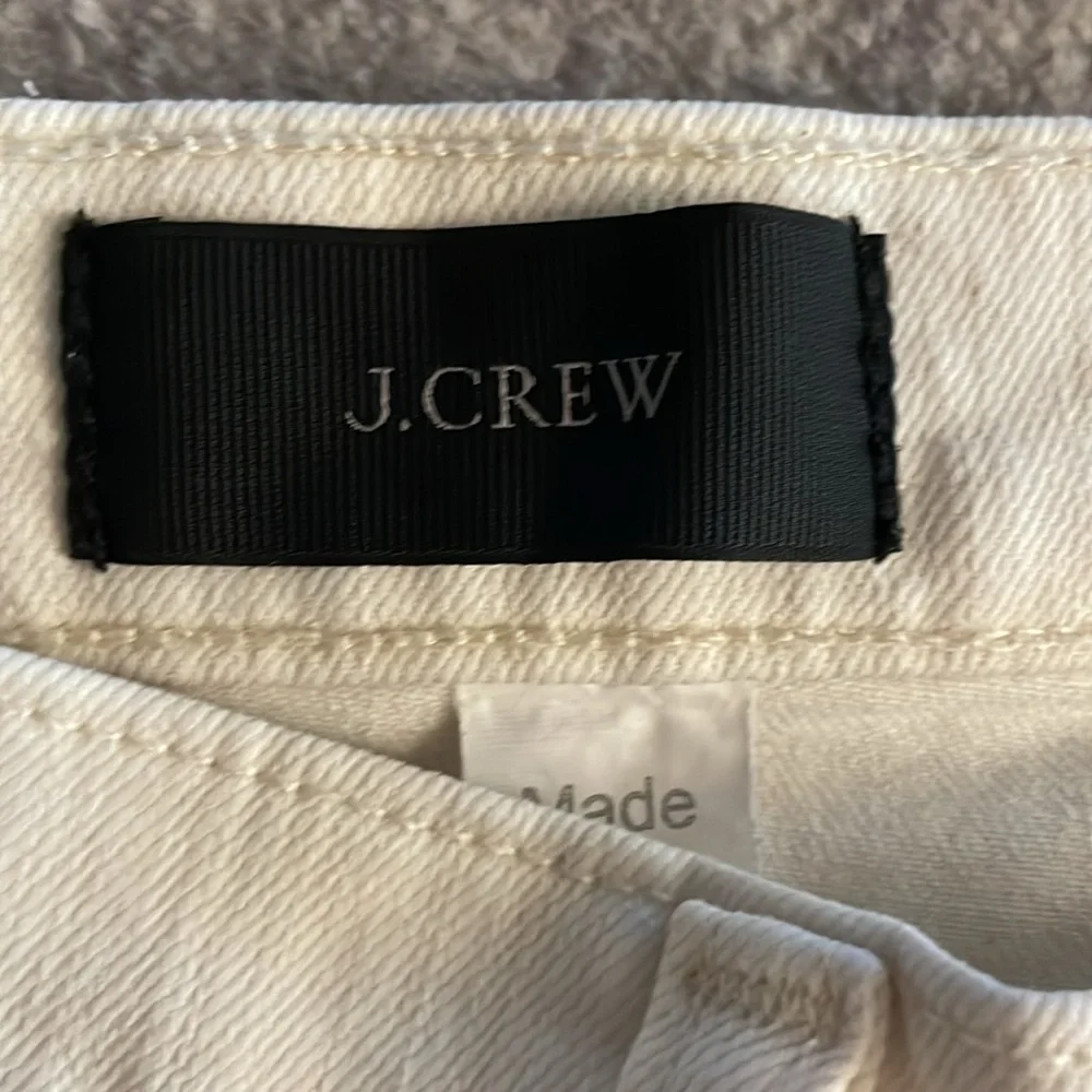 J.Crew Women’s Denim Short Size 26 Mid Rise White Stretch High Waist Floral